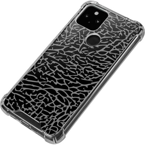 Elephant Print Black Google Pixel 5 Clear Case